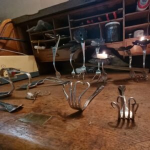 série de fourchette sculptée à la main